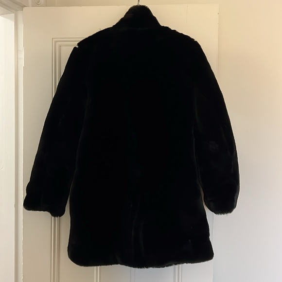 Black Apparis Sophie Oversized Faux Fur Coat - Picture 2 of 3